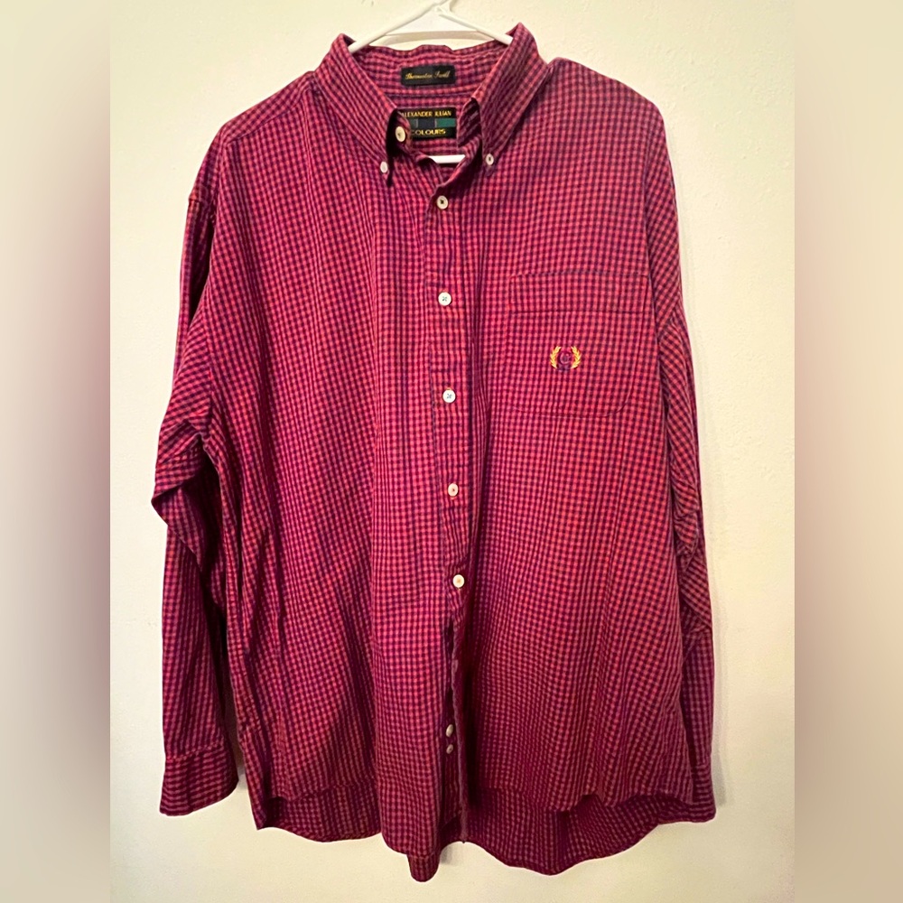 Alexander Julian Colours Long Sleeve Vintage Shirt Size XL Chapel Hill Poplin